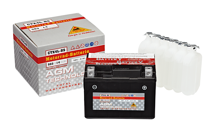 12 v 3Ah AGM moto batterij / CTX4L-BS / YTX4L-BS